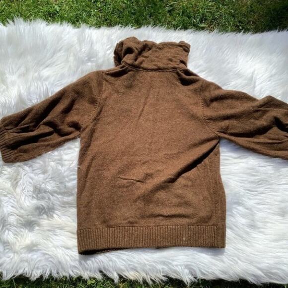 Mac & Lac Brown Big Button Sweater Pocket Size M Retro Medium Unique Winter Fall - Picture 6 of 8
